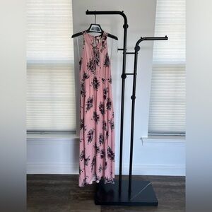 Hem & Thread Pink Maxi Floral Dress with M Slit size Small